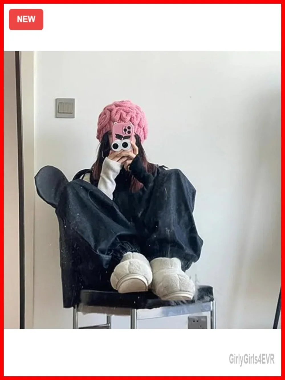 Gothic Punk Knit Beanie Hat Skullies & Beanies Alt Y2K Accessories